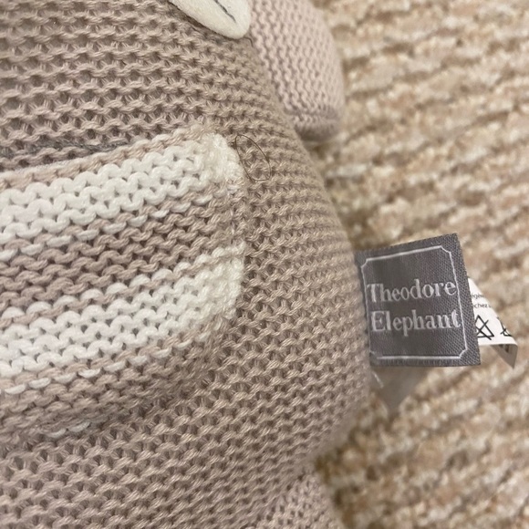 Theodore the Elephant by Living Textiles Baby Toy Knitted Stuffed Animal - Picture 4 of 4